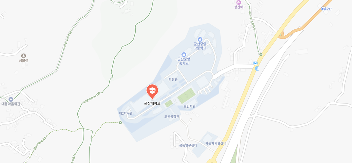 군장대학교 위치 지도